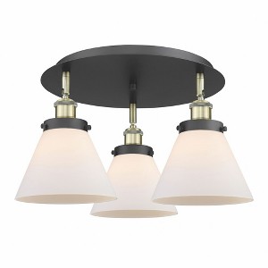 Cone - 3 Light Flush Mount In Art Deco Style-9.5 Inches Tall and 19.5 Inches Wide - 1 of 1