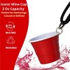 Red Plastic Shot Glass with Lanyard, 2oz Reusable Cup, Tequila Glass, Small Party Glass, Vodka Shot Glass, Dishwasher Safe, Pack of 1 - 3 of 4