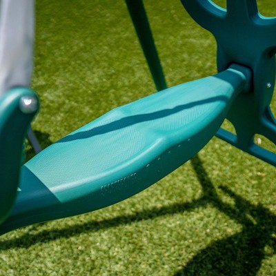 Rochester Green Metal Swing Set with Slide and Glider