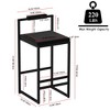 SKRAN Modern Bar Stools Upholstered Velvet Set of 2 With Footrest & Back Support Durable For Entertainment Or Daily Use - 3 of 4
