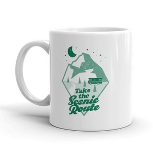 Crazy Dog T-Shirts Take The Scenic Route Coffee Mug Funny Outdoor Camping Ceramic Cup-11oz - 1 of 4