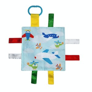 Baby Jack The Learning Lovey Flying Airplanes and Helicopters Tag Crinkle Square Toy 8" x 8" - 1 of 4
