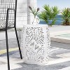 CAVINAS 20.5"Hollow Open Curved Outdoor End Table,Barrel Side Table for Poolside,Porch&Living Room,Outdoor Furniture,Indoor&Outdoor Table - 2 of 4