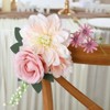 BRINJOY Artificial Pink Flower Set - Silk Dahlias, Roses & Peonies with Stems for DIY Bouquets and Home Decor - 3 of 4