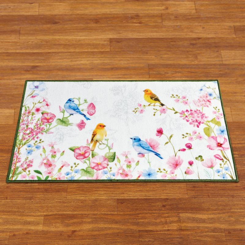 Collections Etc Floral Birds Colorful Printed Skid-Resistant Accent Rug 2X4 FT, 2 of 4