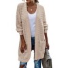 Zeagoo Women's Open Front Chunky Knit Sweater Oversized Lantern Sleeve Cardigan Outwear Rust - 3 of 4