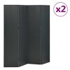vidaXL Room Divider Freestanding Privacy Screen for Room Separation Steel - Anthracite 63" x 70.9" 2 pcs - 2 of 4