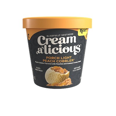 Creamalicious Porch Light Peach Cobbler Ice Cream - 16oz