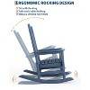 Adirondack Outdoor Patio Rocking Chair, All Weather HDPE Glider Rocker Chair with High Backrest for Porch Balcony Lawn, 380 Lbs Capacity - 3 of 4