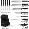 CAROTE 14 Pieces Knife Block Set, Forged, High Carbon Stainless Steel Sharp Blade Block Knife Set, Black - 2 of 4