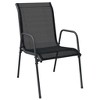vidaXL Patio Chairs 4 pcs Steel and Textilene Black - 3 of 4