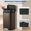Kitchen Trash Can, Stainless Steel Garbage Can, Step On Trash Can with Quiet Close Lid & Inner Bucket for Kitchen Office - 3 of 4