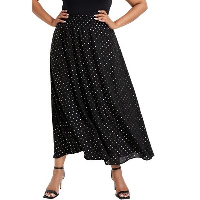 June + Vie By Roaman's Women's Plus Size Georgette Ankle Skirt : Target