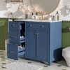 Okak 36" Bathroom Vanity Set with Ceramic Sink, Space-Smart Cabinet with Double-Decker Drawers & Soft Close Doors, Adjustable Shelves - 2 of 4