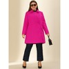 Agnes Orinda Women's Plus Size Notched Lapel Single Breasted Back Split Winter Long Pea Coats - 3 of 4