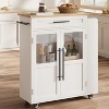 GustoWave Mobile Rolling Kitchen Island Cart with Storage Cabinet Doors and Spice Rack - 4 of 4