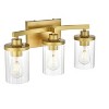 Elegant Lighting Saanvi 3 light Chrome and Clear Bath Sconce - 2 of 4