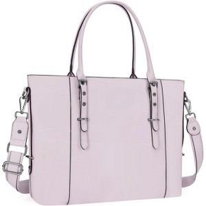 PU Leather Laptop Tote Bag for Women, Waterproof Large Capacity Business Work Briefcase Shoulder - 1 of 4