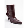 Nuvia - Burgundy Printed Pointed Toe Kitten Heel Boot (Women) | Prologue Shoes - 3 of 4