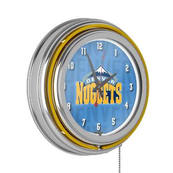 NBA Denver Nuggets City Chrome Double Rung Neon Clock