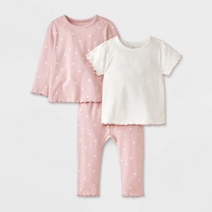 Baby Girls' 3pc Top & Bottom Set - Cat & Jack™ - 1 of 4