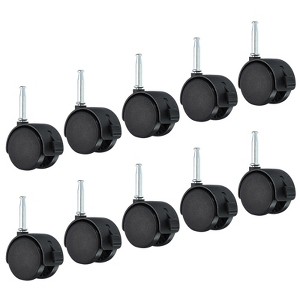 Unique Bargains Nylon Furniture Replacement 360 Degree Swivel Stem Casters with Brake - 1 of 4