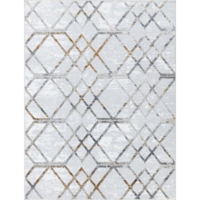 LunaLulinlk Multi 5 ft. 3 in. x 7 ft. Area Rug White Polyester
