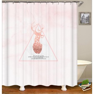 Pink Deer Design Shower Curtains for Bathroom Waterproof Fabric Bath Curtain Durable Soft Stylish Bathroom Decor 72x72 Inch - 1 of 1