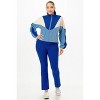 Slickblue Women's Fleece Colorblock Jacket and Flare Pants Set, Drawstring Waist, Royal Blue, Size S-L - 2 of 4