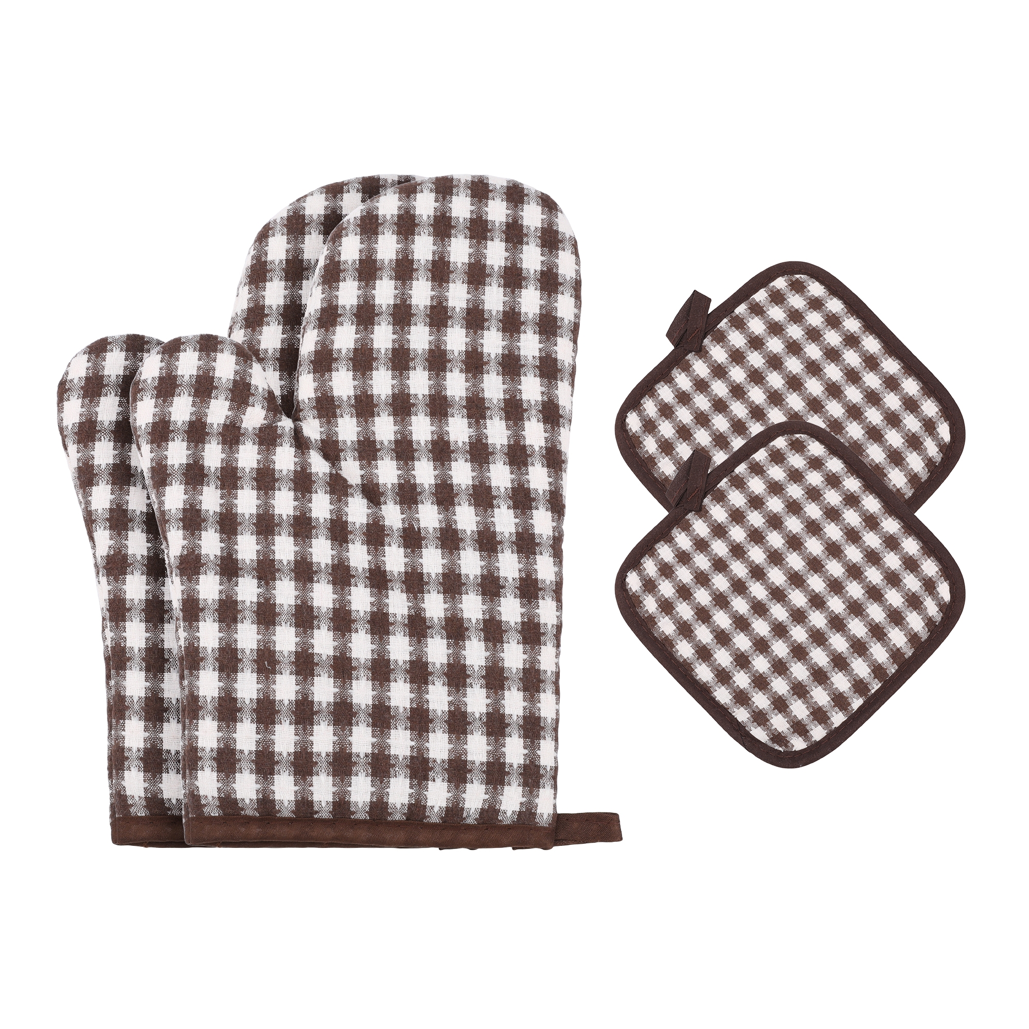 REGALWOVEN Durable Heat Resistant Waterproof Easy to Clean Kitchen Pot Holders and Oven Gloves for Cooking and Baking Oven Mitts Coffee