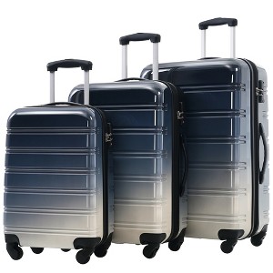 Gulches Hardshell Luggage Sets 3 Piece Gradient Color Expandable Suitcase with Spinner Wheels, TSA Lock Lightweight 20" 24" 28",Gradient Black - 1 of 4