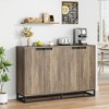 Buffet Cabinet with Storage, 55" Large Accent Sideboard Modern Credenza with 4 Doors and Shelves - 3 of 4