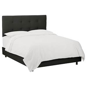 Dolce Faux Silk Upholstered Bed - Shantung Black - California King - Skyline Furniture