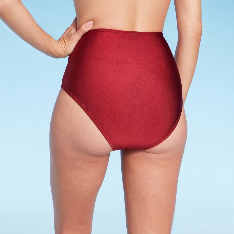 Women's High Waist Shirred Front Bikini Bottom - Shade & Shore™, 6 of 7