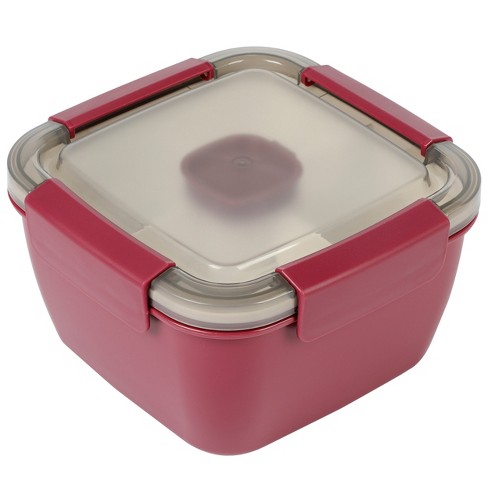 Spice By Tia Mowry Spicy Thyme 6.85in Lunch Box Container With Spork In  Dark Pink : Target