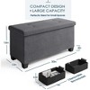 Nestl Storage Ottoman Bench with Storage Bins, Rectangular Storage Bench - 3 of 4