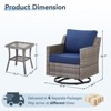 Buenhomino Patio Furniture Set with Thick Cushion, Outdoor High Back Swivel Rocker Patio Chairs, 6PCS Wicker Conversation Set for Deck - 3 of 4
