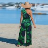 Women's Midnight Tropics One-Shoulder Wide Leg Jumpsuit -Cupshe - 3 of 4