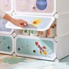SONGMICS 6-Piece Stackable Storage Organizer Plastic Wardrobe Kids' Shoe Rack with Doors, White - 4 of 4