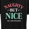 Women's - Instant Message - Naughty But Nice Multitasker Christmas Short Sleeve Graphic T-Shirt - 2 of 4