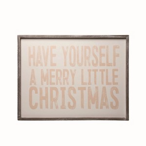 Transpac Wood 32.25 in. Multicolor Christmas Have Yourself Frame Decor - 1 of 2