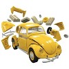 Skill 1 Model Kit Old Volkswagen Beetle Yellow Snap Together Model by Airfix Quickbuild - 3 of 4