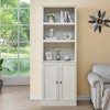 Vynxaria Rustic White 1 - Door Bookshelf with 3 Open Shelves - 2 of 4