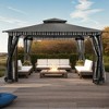 COWLOWN 13x11 Ft Spacious Canopy Gazebo with Netting, Double Roof and Corner Frame Shelves for Patio, Garden and Poolside Use - 2 of 4