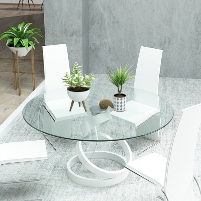 Bencmate Coffee Tables  Round Glass Tabletop Modern Square Design for Living room, office, Tabletop Only, Clear, 30"*30"*0.27"