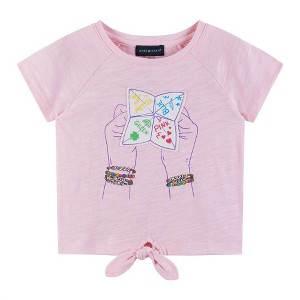 Andy & Evan  Toddler  Pink Raglan Sleeve Knotted Tee - 1 of 3