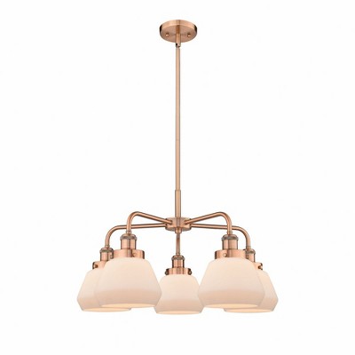 Fulton - 5 Light Stem Hung Chandelier In Art Deco Style-13.5 Inches Tall and 24.5 Inches Wide