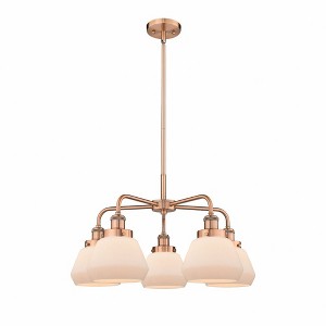 Fulton - 5 Light Stem Hung Chandelier In Art Deco Style-13.5 Inches Tall and 24.5 Inches Wide - 1 of 1