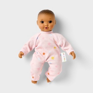 8" Girl Little Baby Doll - Brown Hair + Brown Eyes - Gigglescape™ - 1 of 3