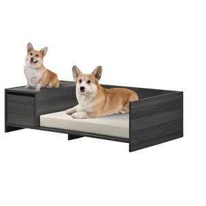 Gulches Dark Grey 47 Inch Contemporary Comfort Pet Bed for Medium Dogs, Equipped with Pad and Side Storage - 1 of 4